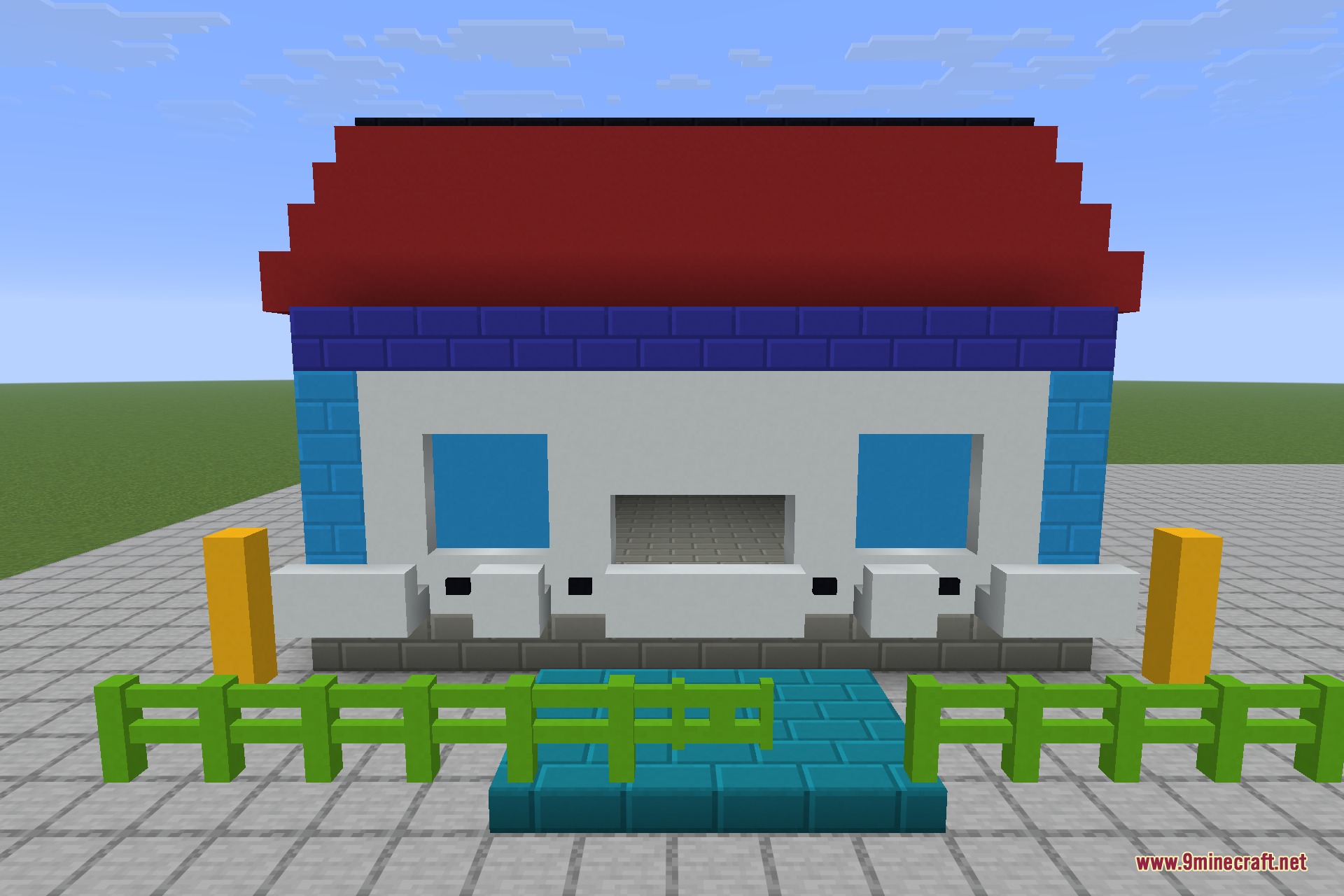 A house built entirely out of concrete, seen from the front