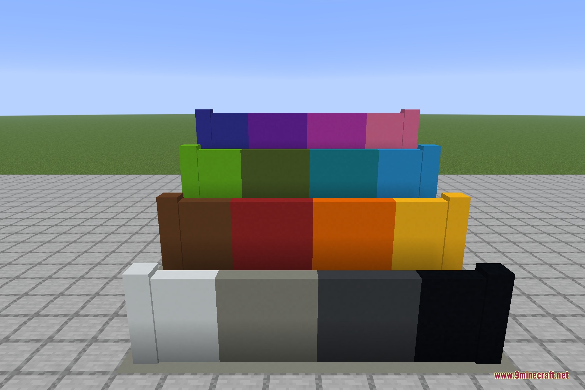 Concrete walls across the full sixteen-colour range