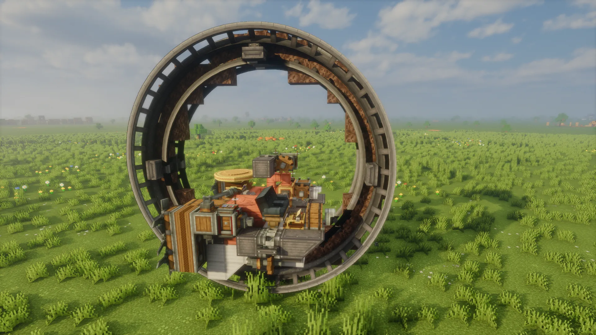 MonoWheel Bike Schematic Screenshots 1 Detailed side view of a mechanical monowheel vehicle on grass