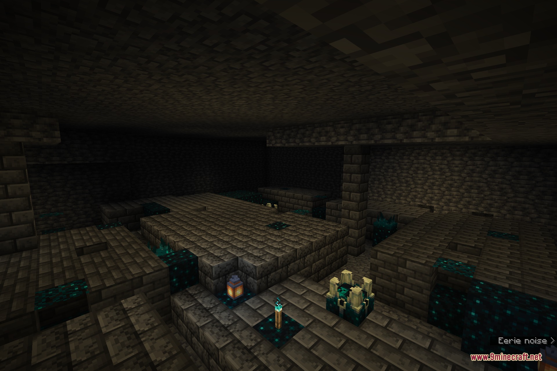 A cave ambience sound playing deep inside the sculk chamber