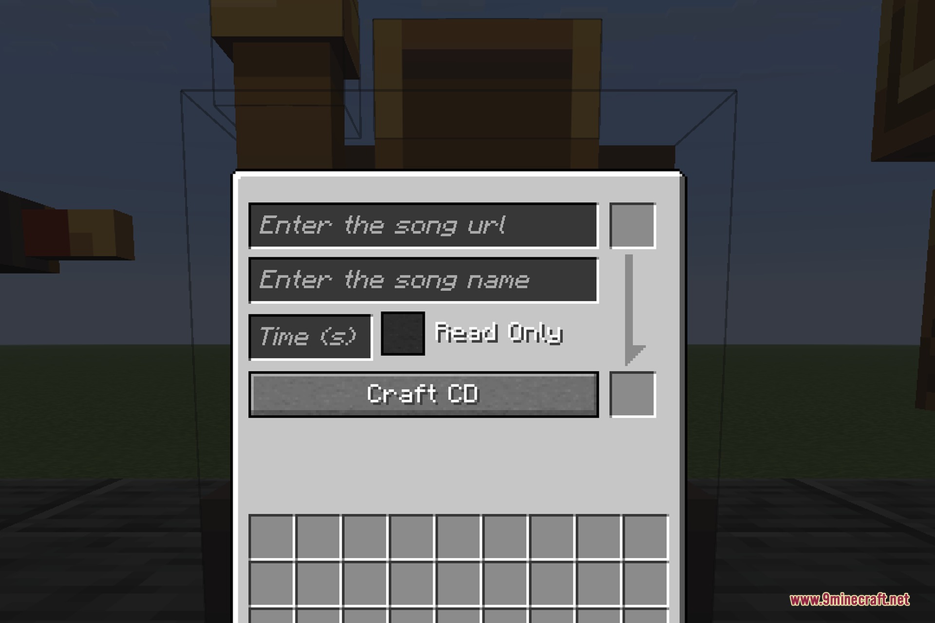 NetEase Cloud Music 9minecraft Mod Screenshot 8 A user interface for entering song details and crafting music discs