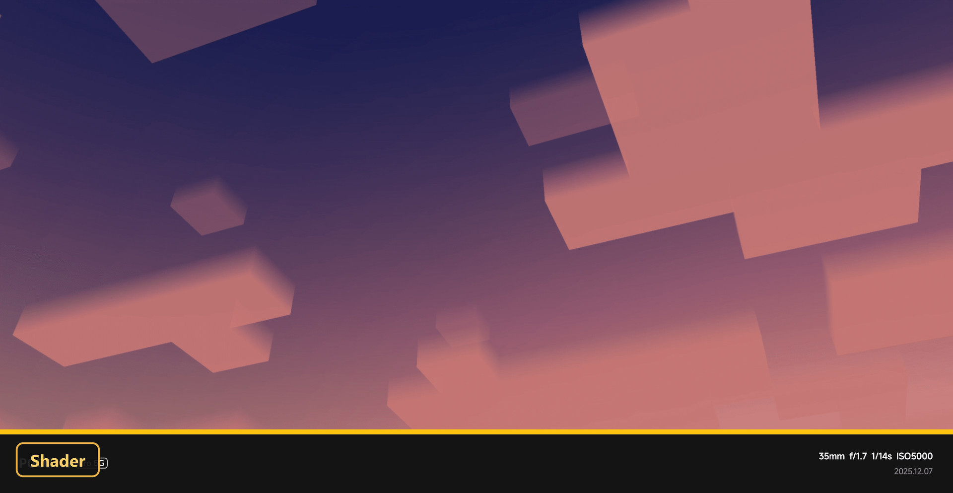 Abstract sky with soft, blocky clouds at sunset