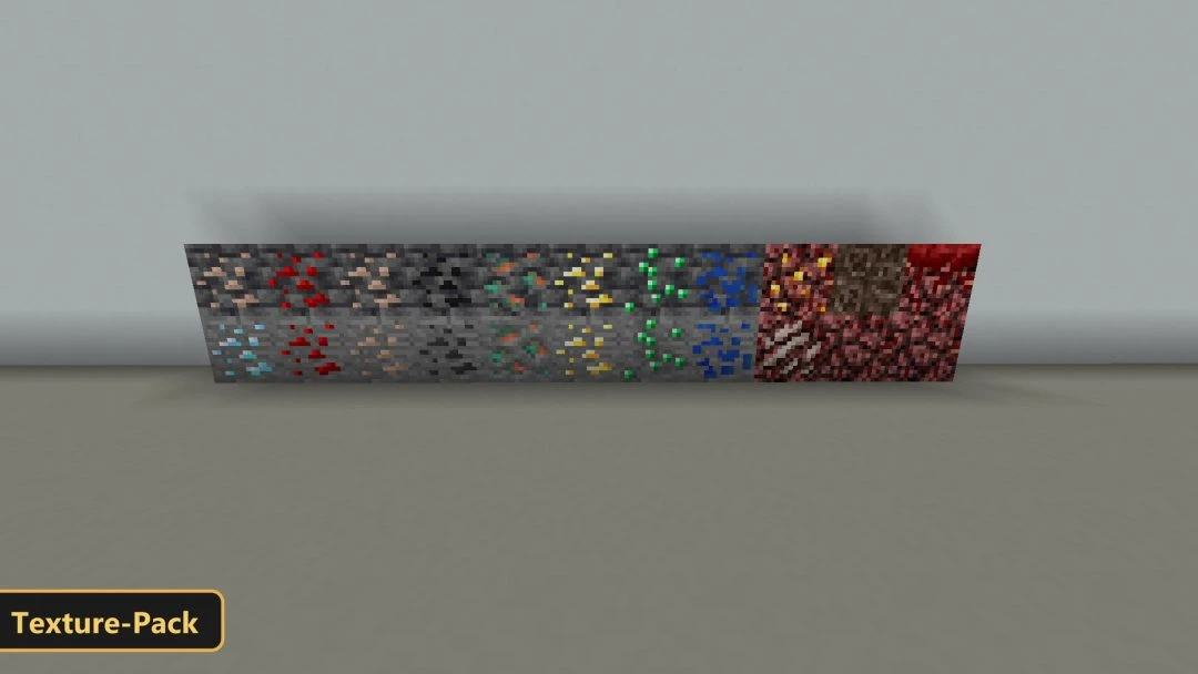 various ore blocks displayed on a plain background