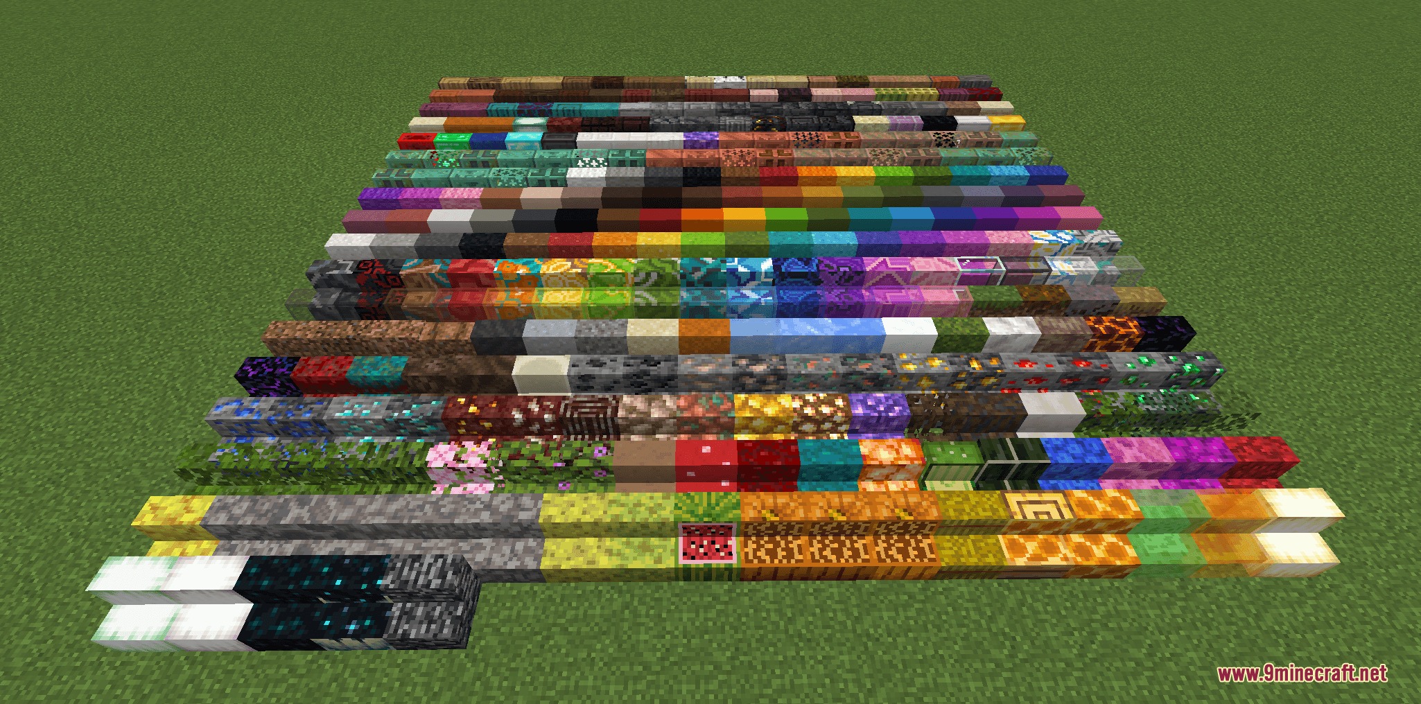 Showcase of hundreds of new block variants added by Omniaxis Construction Mod