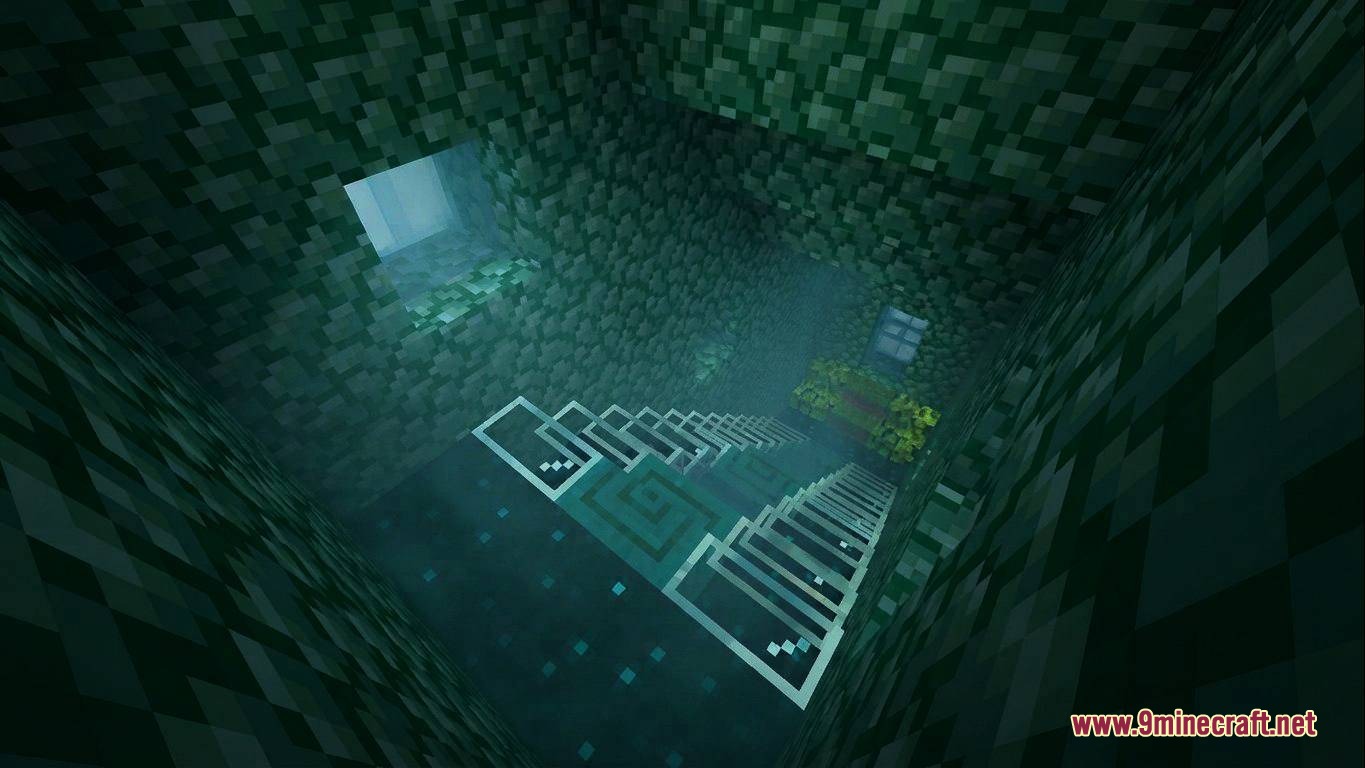 A deep vertical shaft
