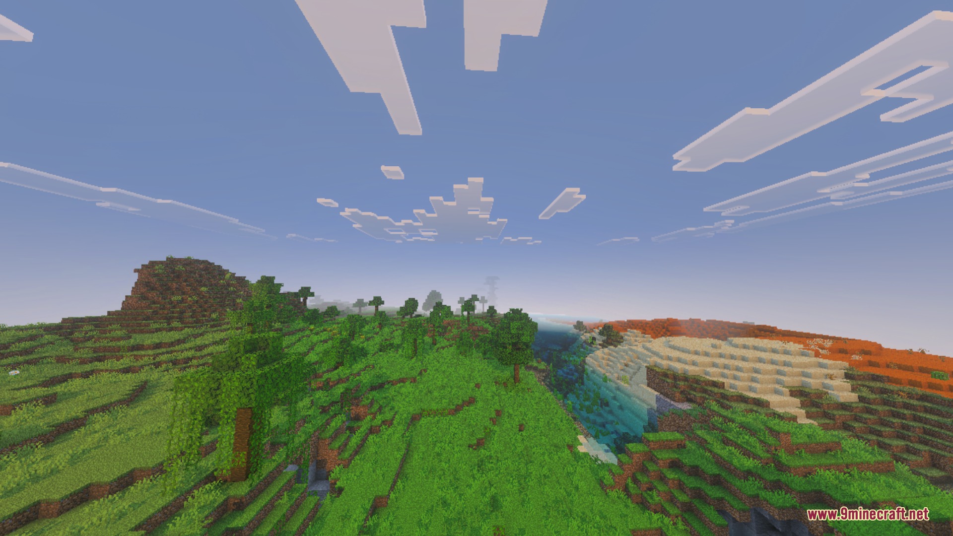 PandaMines Mip Mapper improves the visual quality of this vast Minecraft landscape