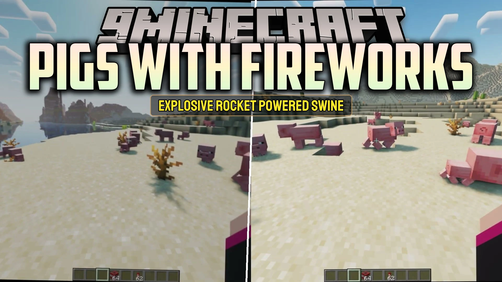 Pigs with Fireworks Mod (1.19.2) – Turn Pigs Into Flying Rockets and Explosives