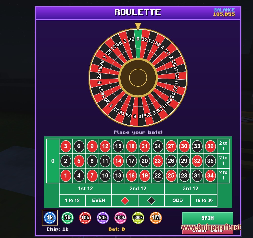 Pinnacle Pocket Bets Mod Screenshot 7 The Pinnacle Pocket Bets Mod features a functional roulette game interface