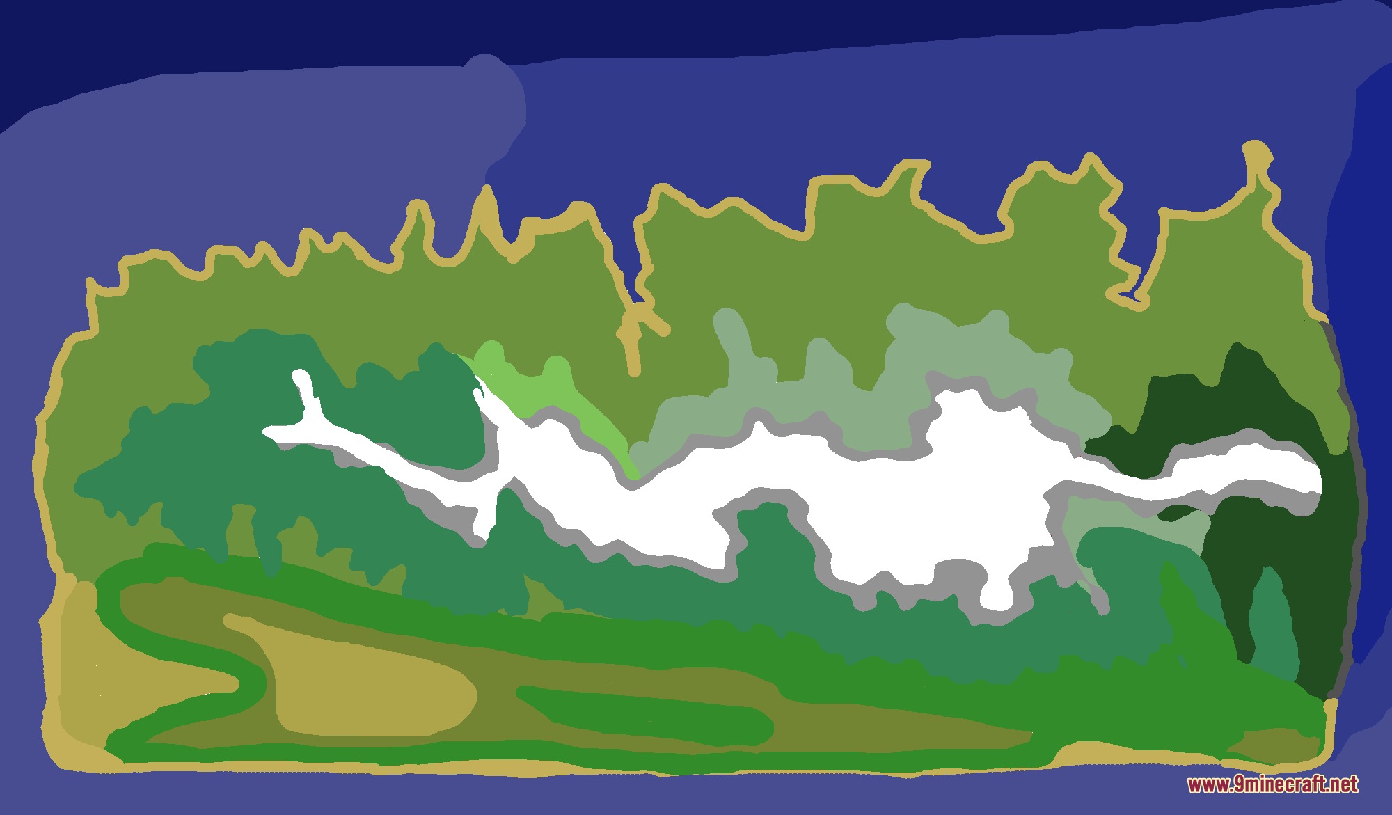 Pixel Canvas Terrain Mod Screenshot 5 A colorful 2D biome map used for generating custom Minecraft world terrain