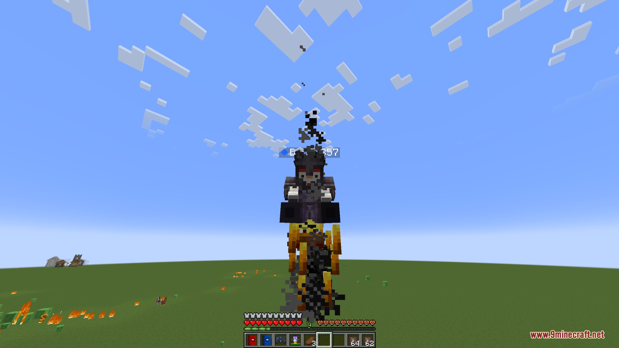 Pocket Beastmaster Mod Screenshot 3 A player riding a large armored beast in Pocket Beastmaster Mod