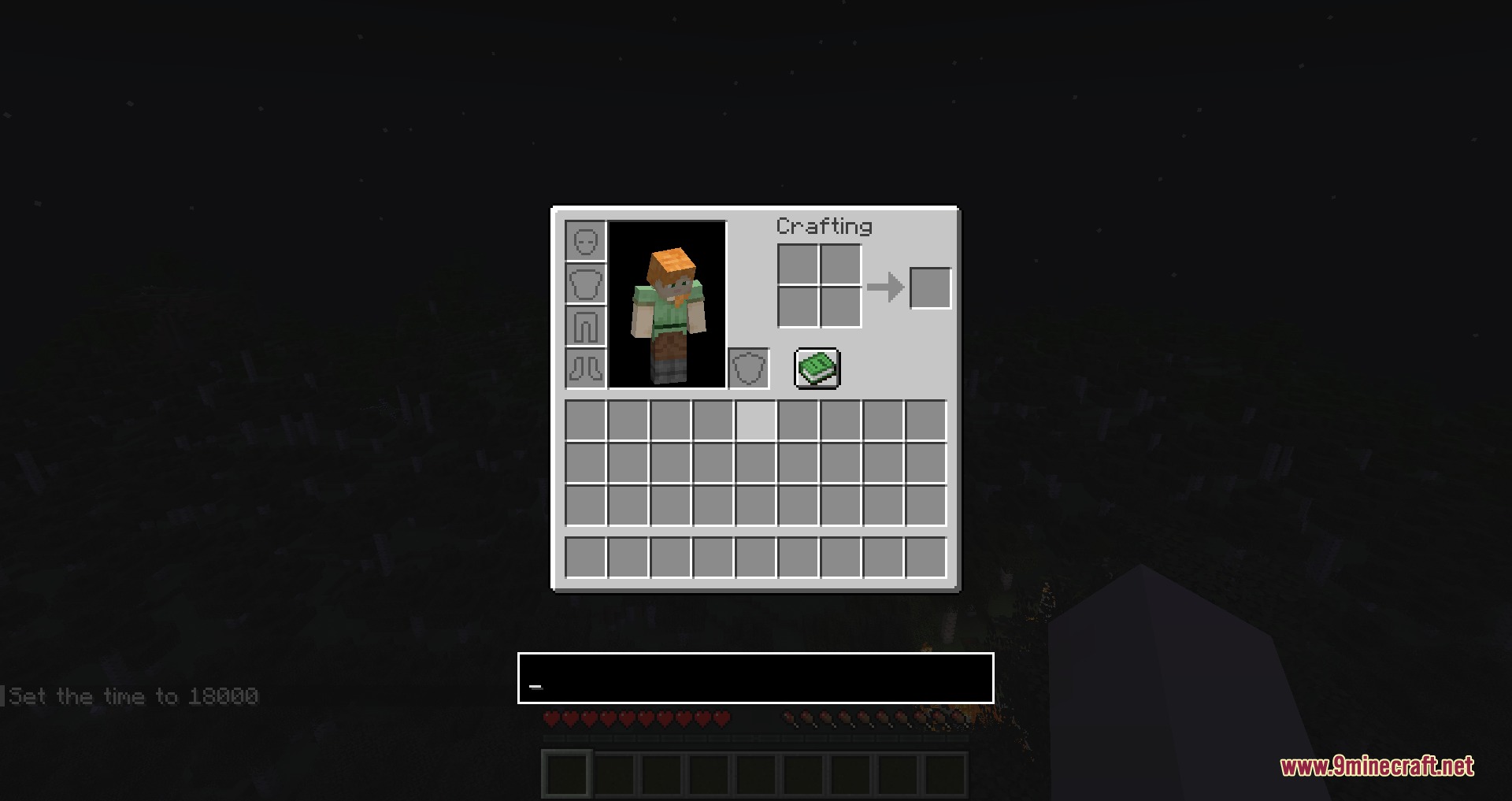 Pocket Comms Hub Mod Screenshot 3 A Minecraft inventory screen featuring a blank chat widget at the bottom