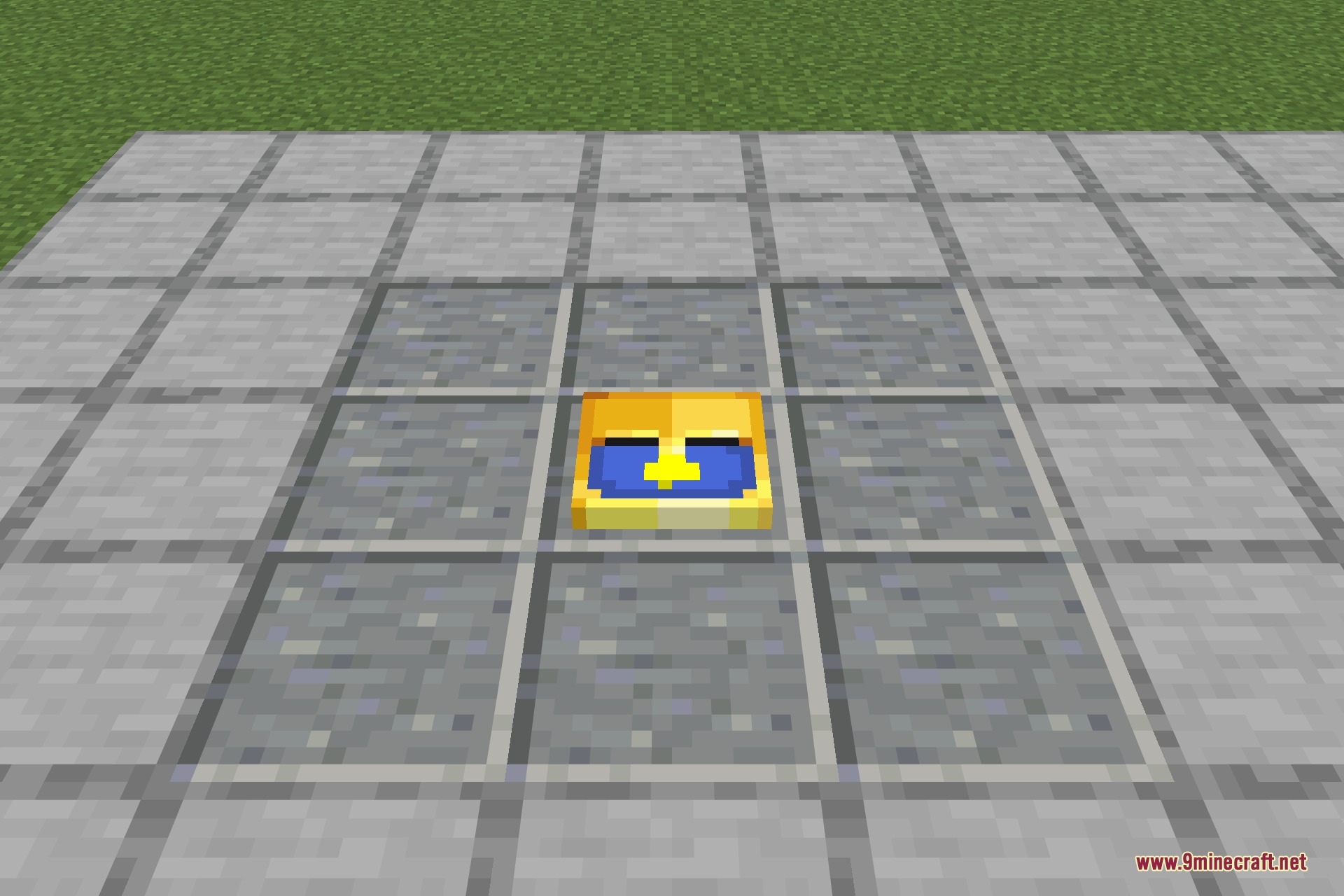 A clock in an item frame laid flat on the floor