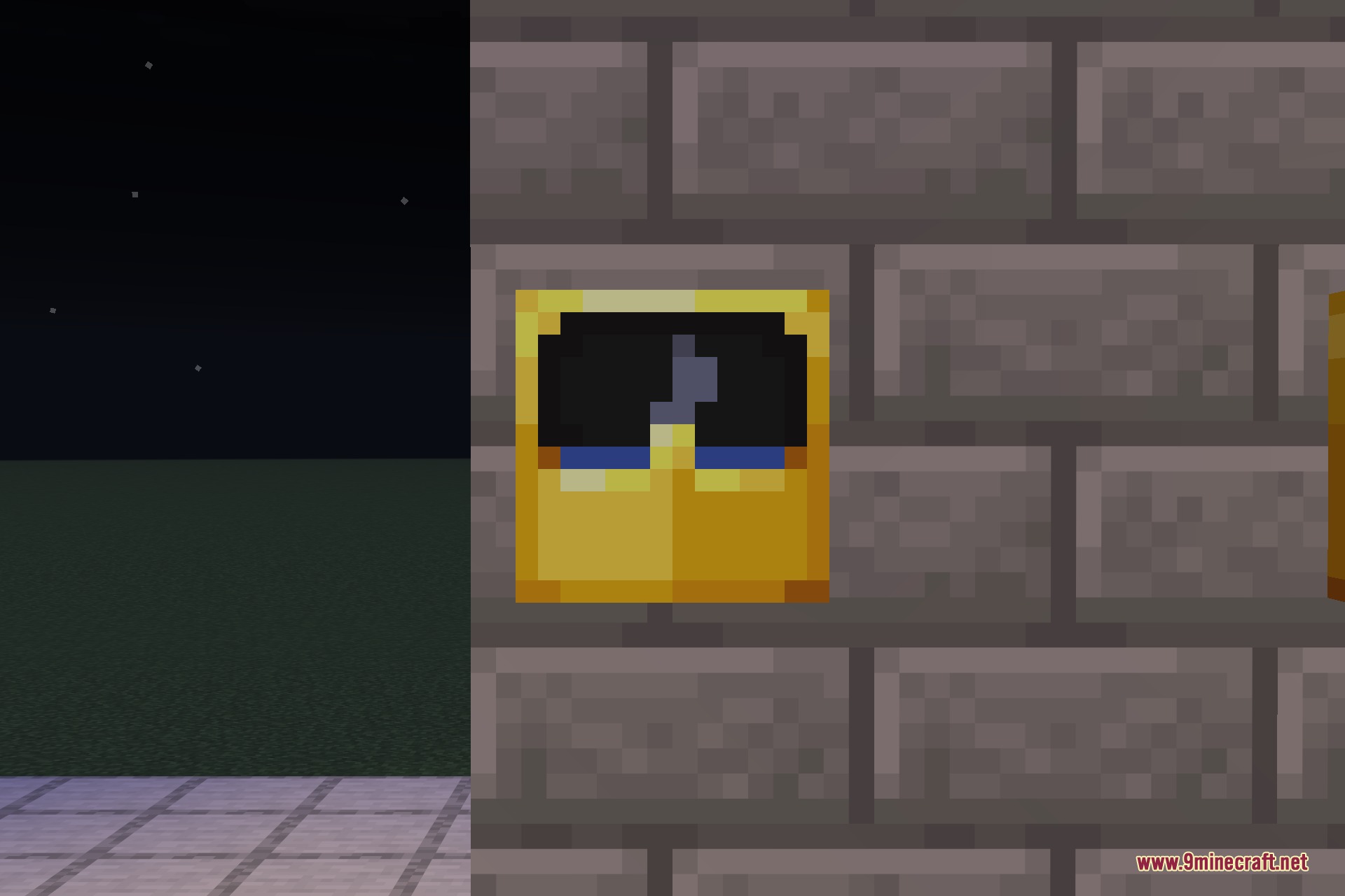 A clock in a glow item frame, still readable in the dark