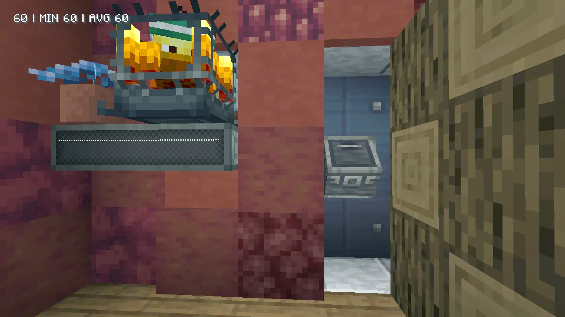 Automatic post station featuring a blaze in a cage and a mechanical door