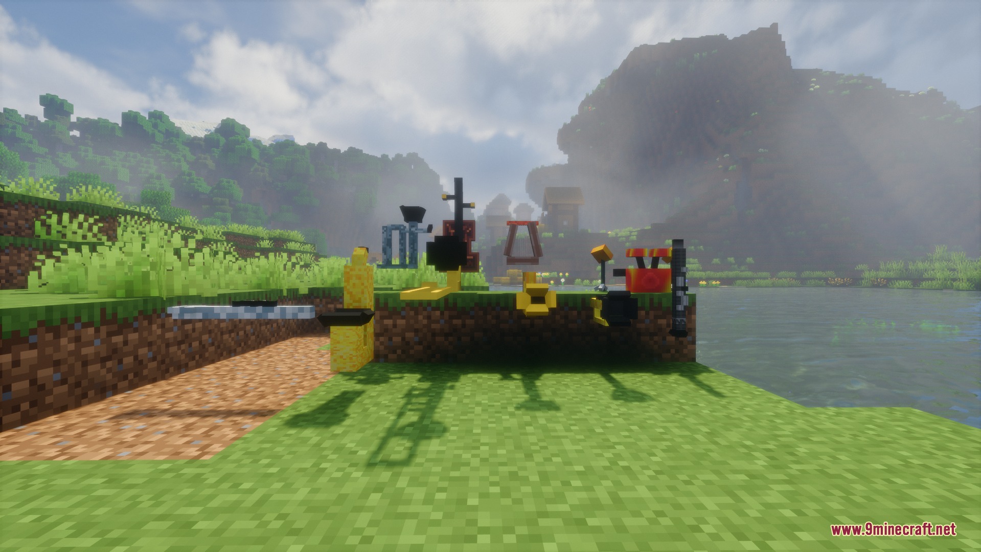 Showcasing custom vehicles and musical instruments added by Primal Echoes Expanded