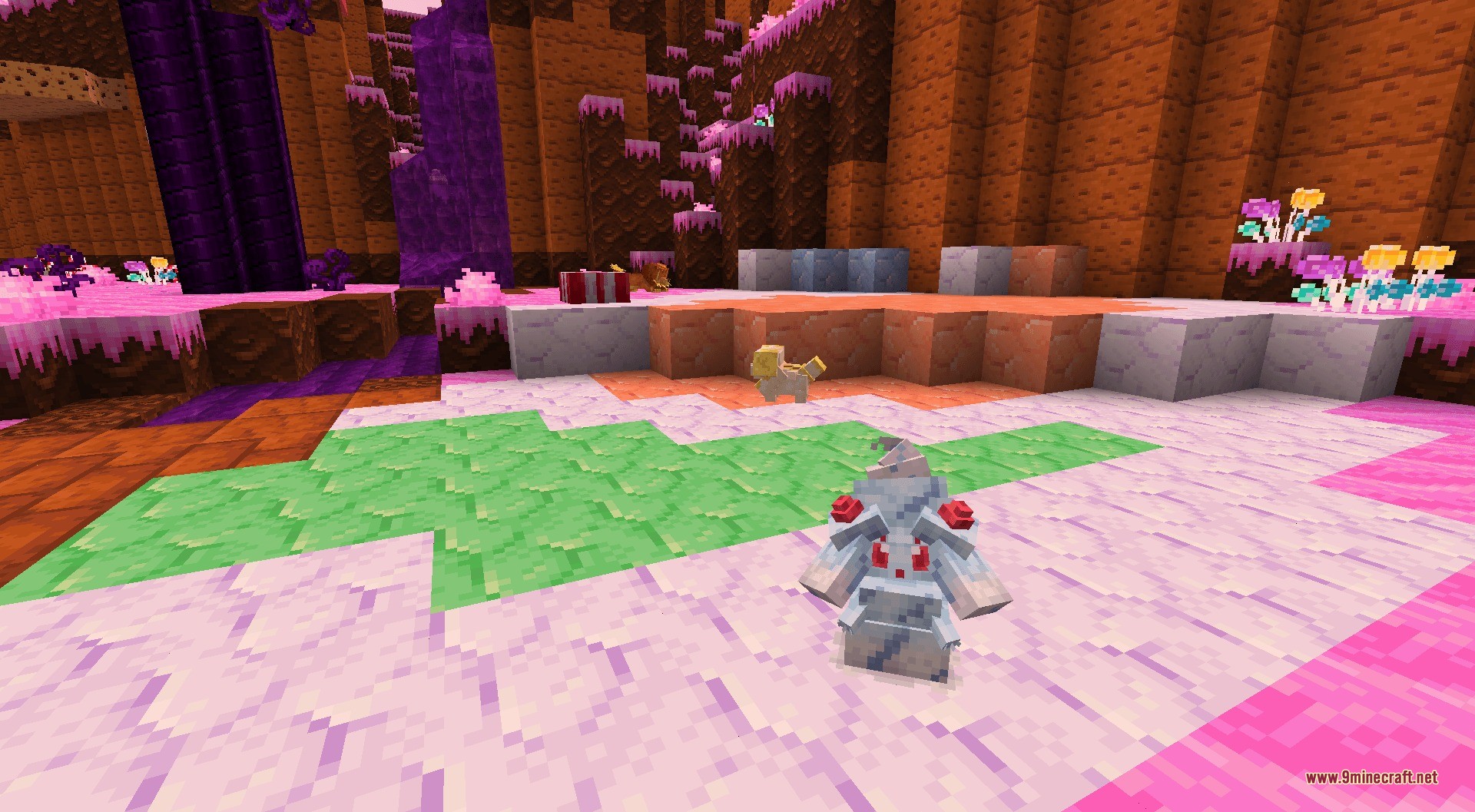 Primordial Pocket Monsters Data Pack Screenshot 3 Milcery in the candy cavity biome from Primordial Pocket Monsters Data Pack