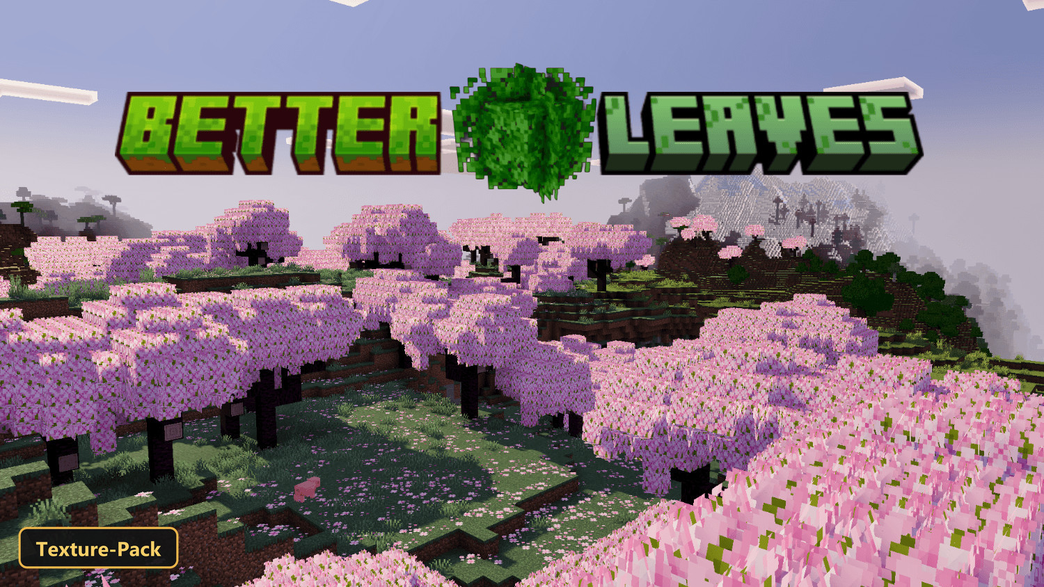 Cherry blossom forest with pink leaves and flowers under a bright sky