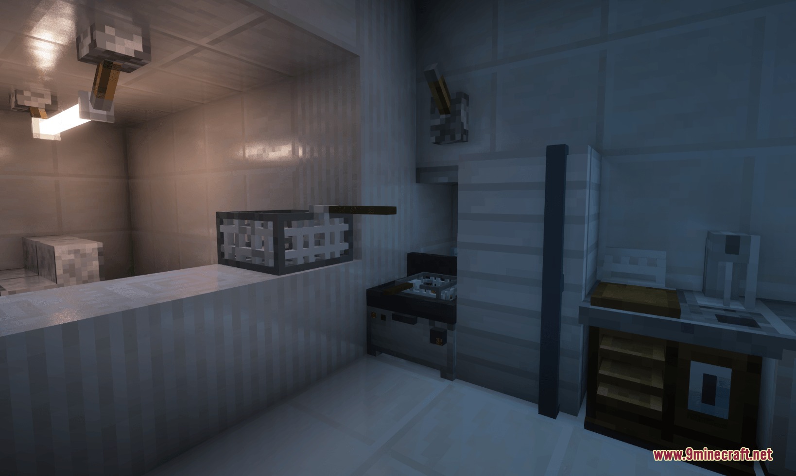 Refined Culinary Mechanics Mod Screenshot 5 A modern kitchen interior featuring a deep fryer and various cooking appliances