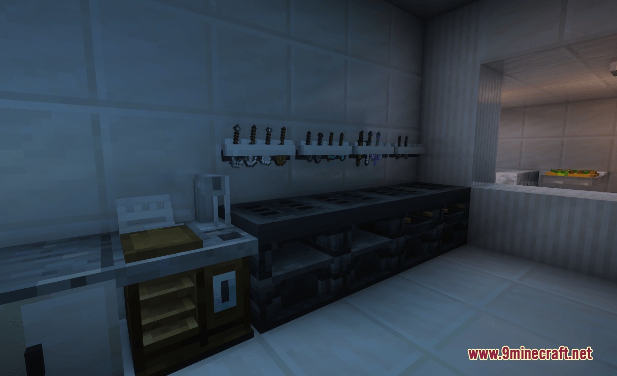 Refined Culinary Mechanics Mod Screenshot 7 A modern kitchen setup from the Refined Culinary Mechanics Mod