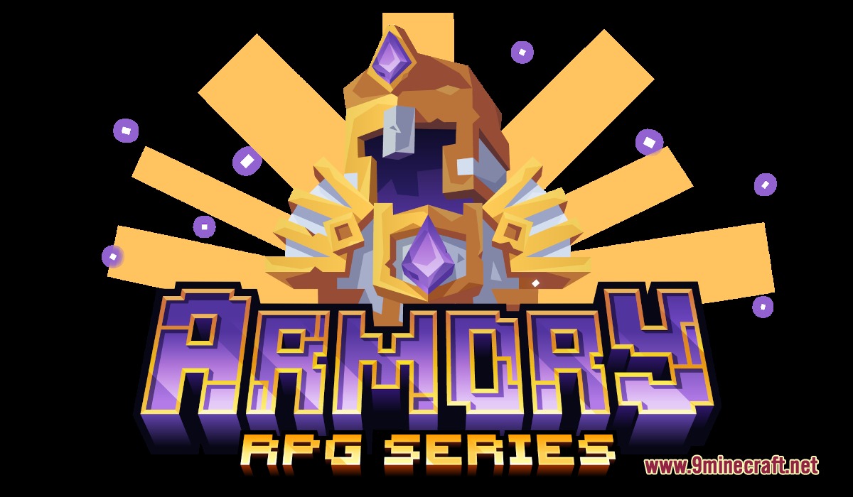 Relic Plate Regalia Mod Screenshot 2 Armory RPG Series logo showing a character wearing powerful golden and purple armor