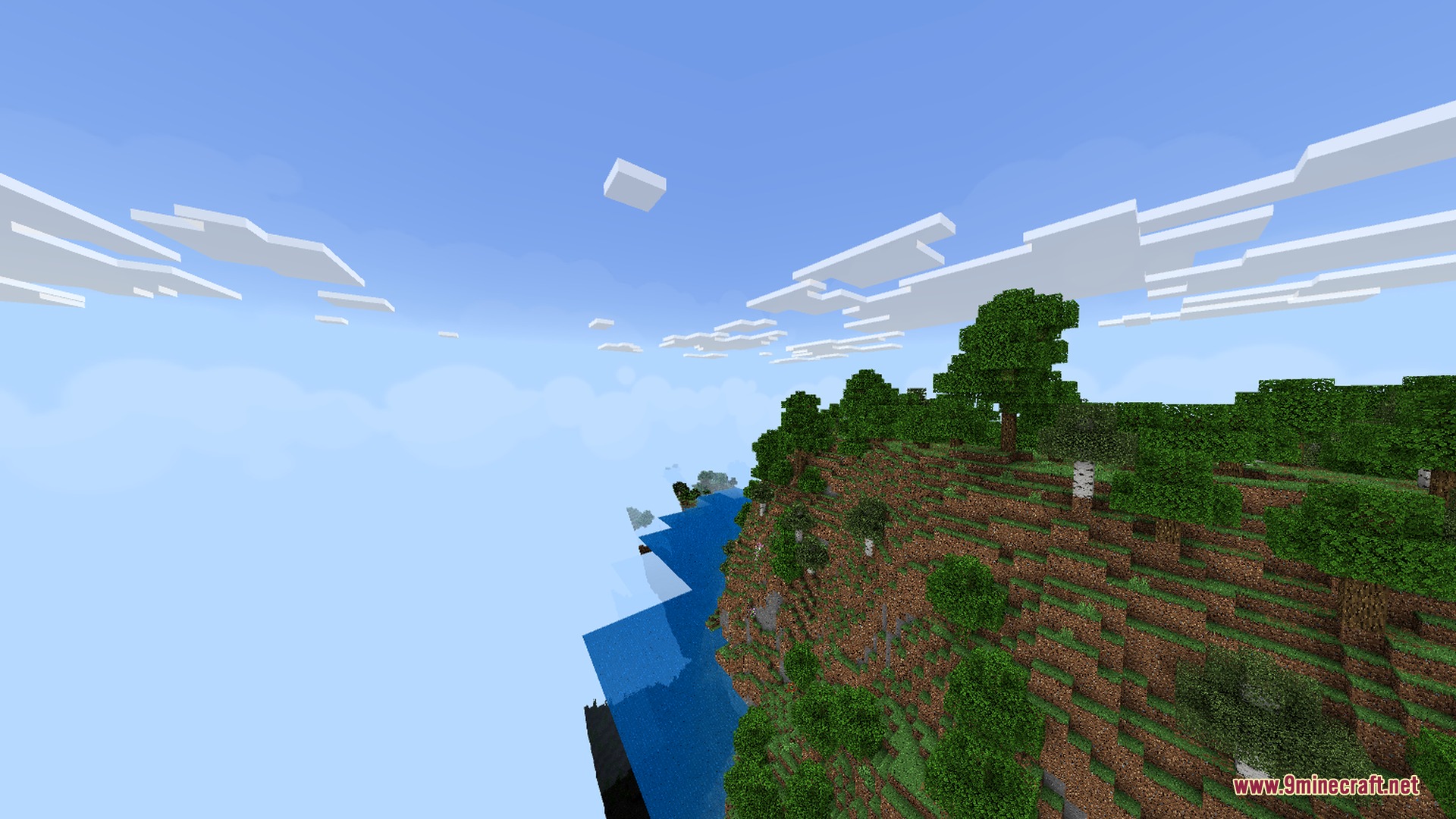 Lush green forest on a cliff overlooking the vast blue ocean
