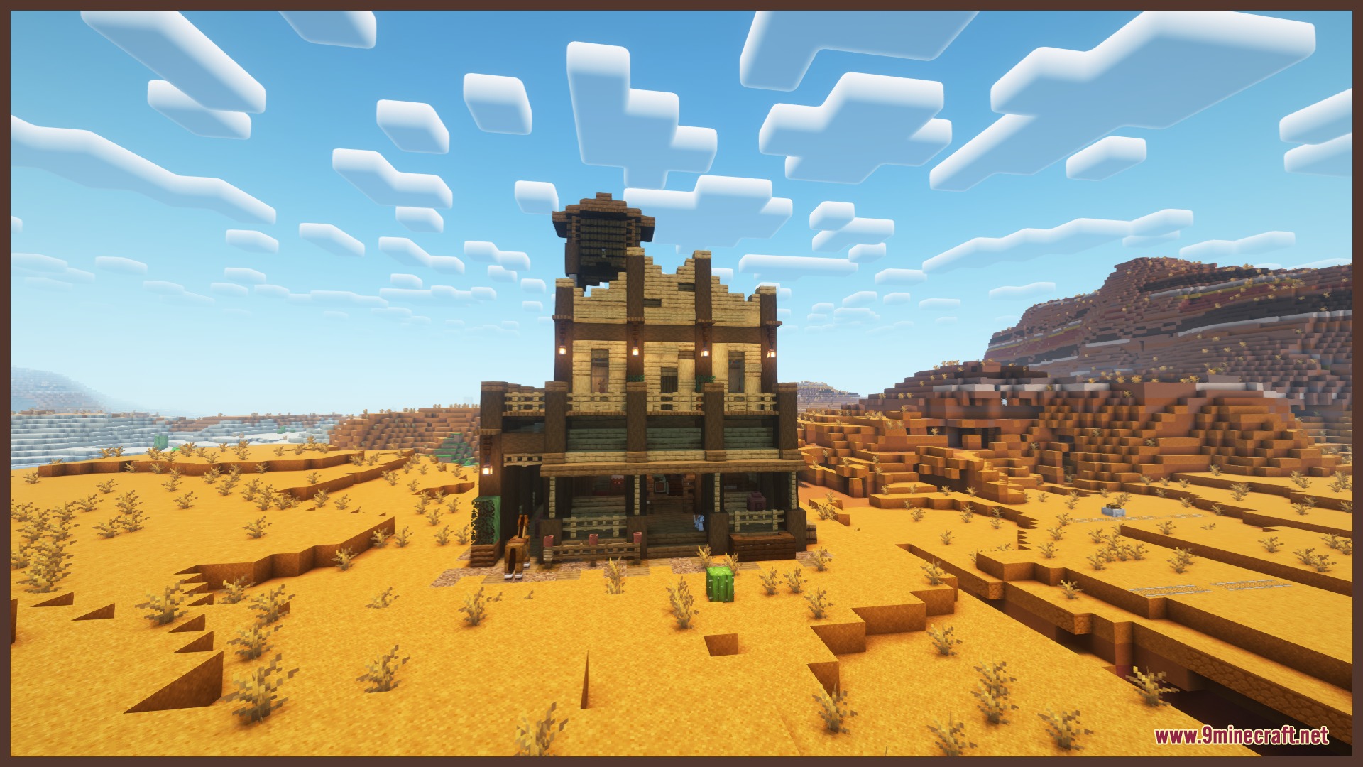 Front exterior view of the Sarsaparilla Gulch Outpost in the badlands