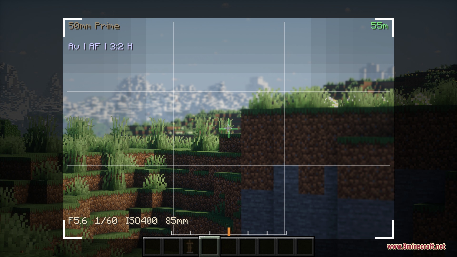 Silver Lens Studio Mod Screenshot 1 Silver Lens Studio interface showing professional camera settings in Minecraft