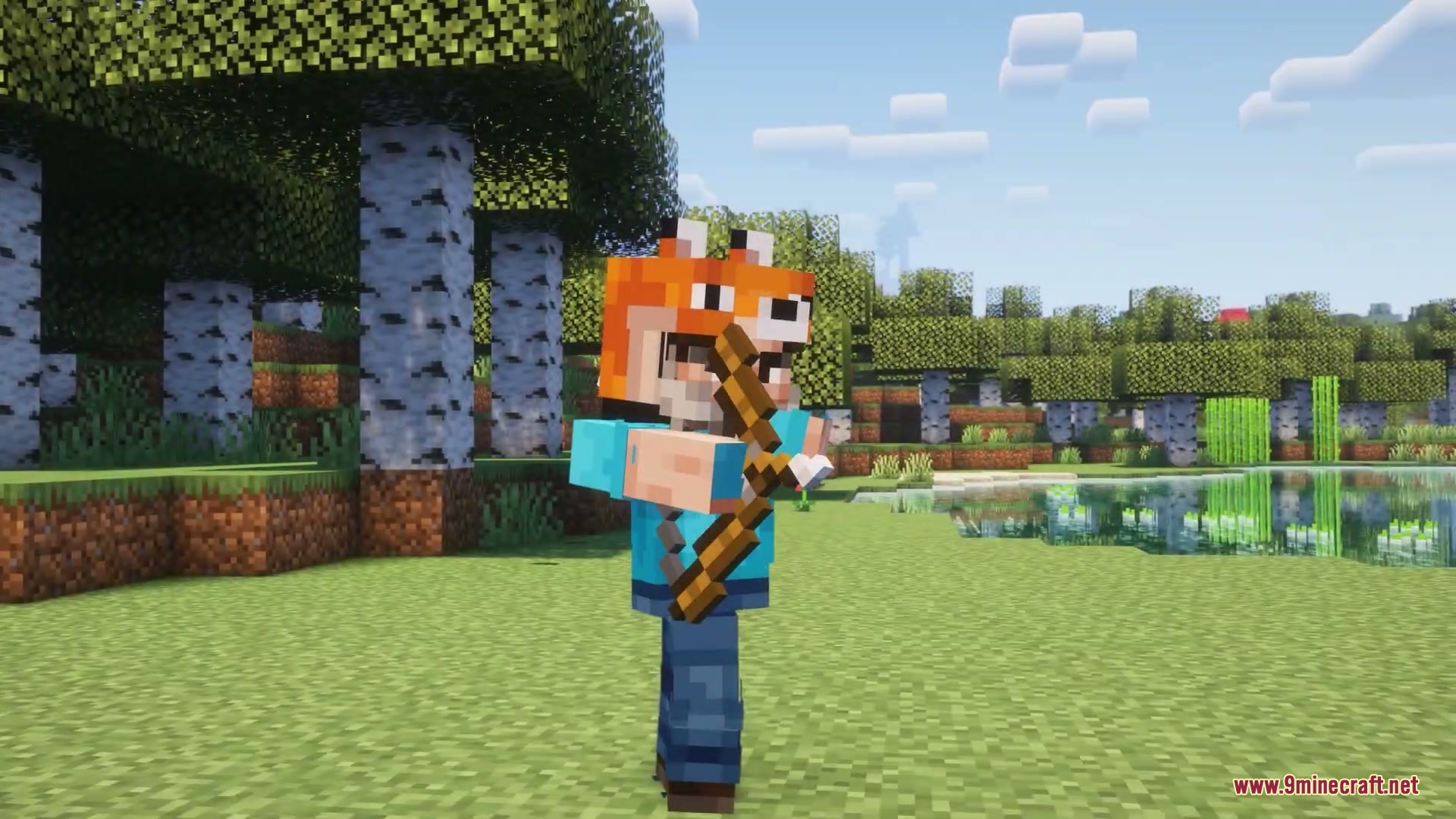 Sinuous Jointed Motion Mod Screenshot 7 Player wearing a fox hat draws a bow with smooth limb animations