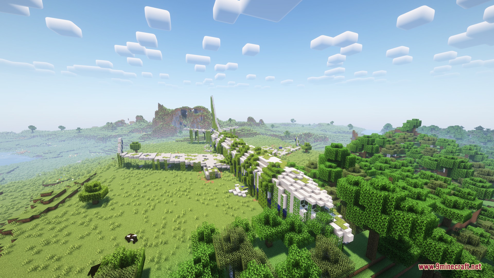 Skyfall Relics Mod adds massive overgrown airplane wrecks to the Minecraft world