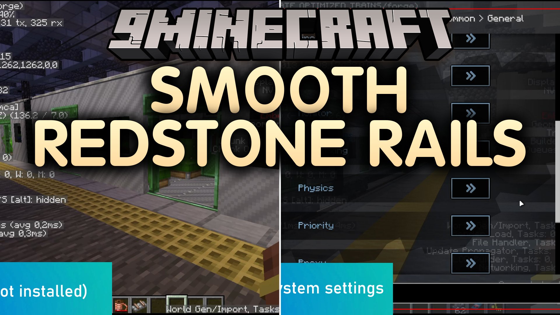 Smooth Redstone Rails Mod