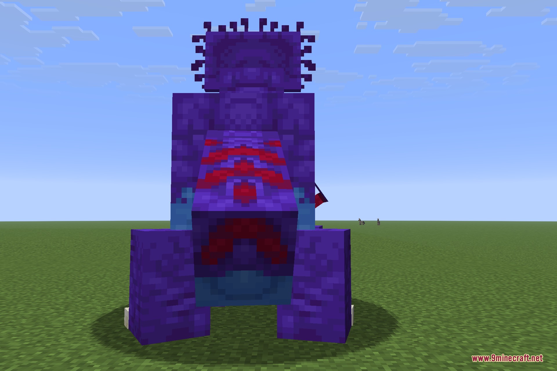 Species 9minecraft Mod Screenshot 4 A massive purple creature with red markings and a large mouth