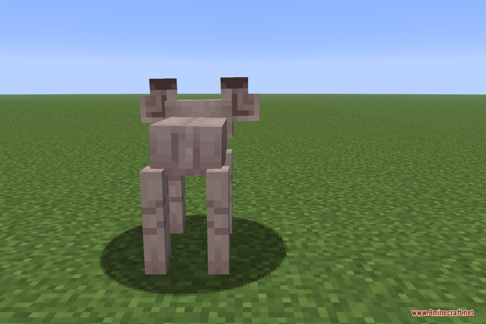 Species 9minecraft Mod Screenshot 9 A small pale creature with horns stands on a grassy field in Minecraft