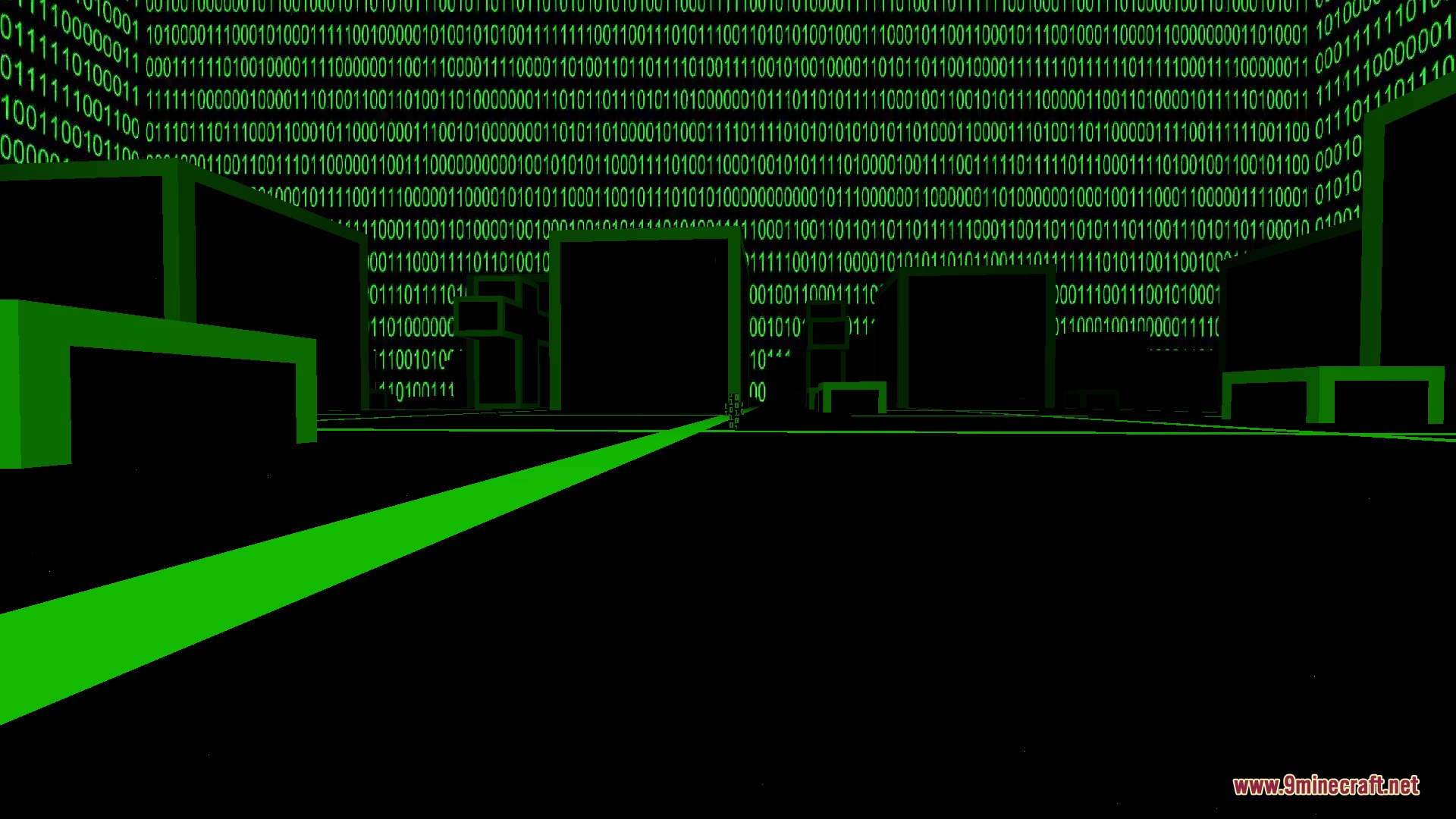 Spectral Observer 79 Mod Screenshot 5 A green digital dimension featuring binary code patterns on the walls and sky