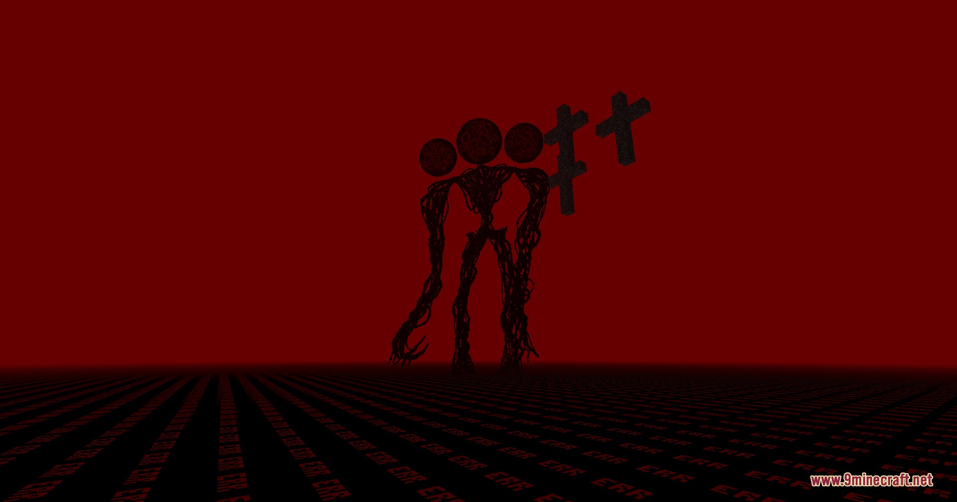 Spectral Observer 79 Mod Screenshot 6 A tall three headed stalker entity standing in a red error dimension