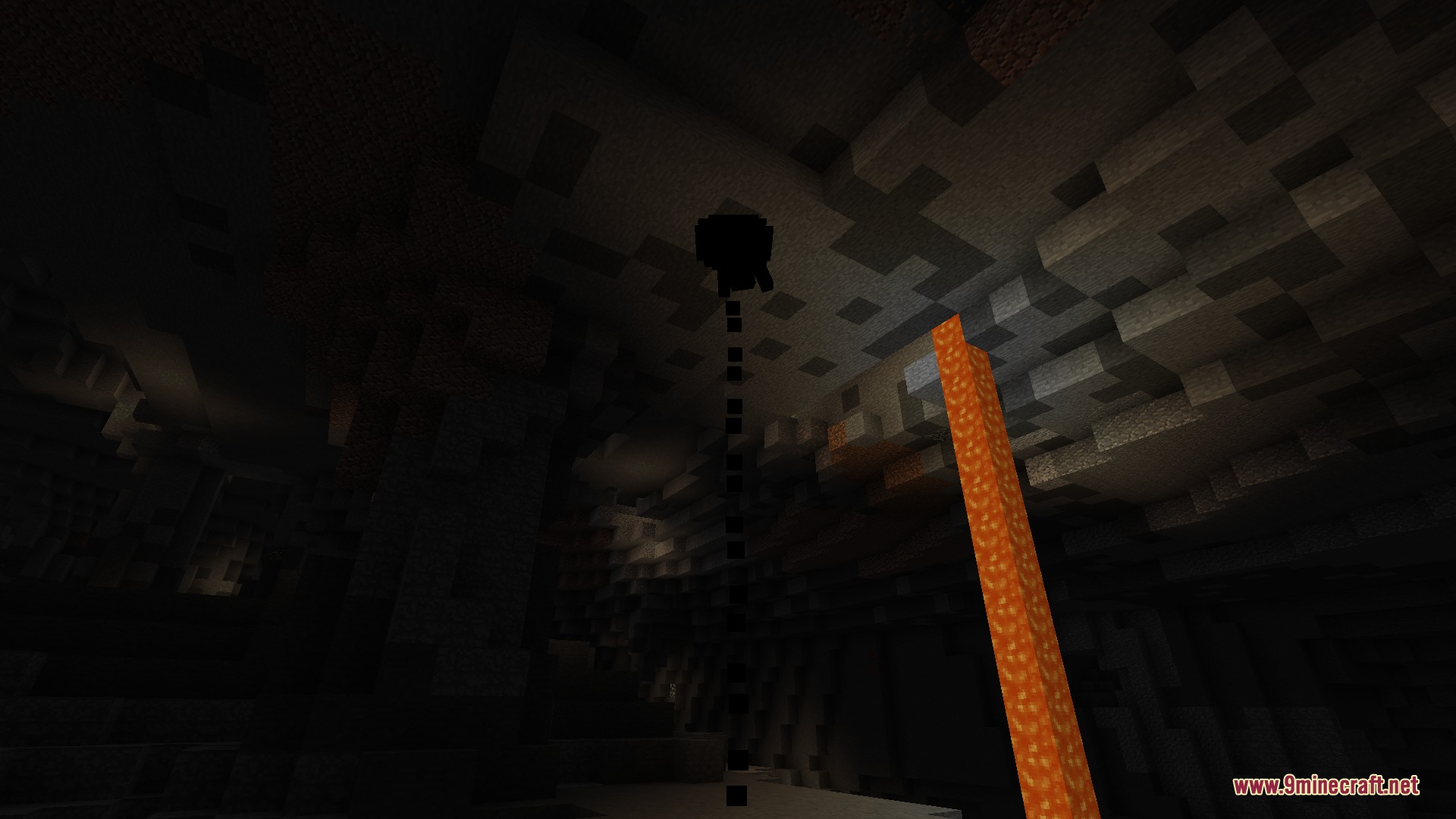 Spectral Observer 79 Mod Screenshot 7 The Spectral Observer entity watches from the ceiling of a dark cave
