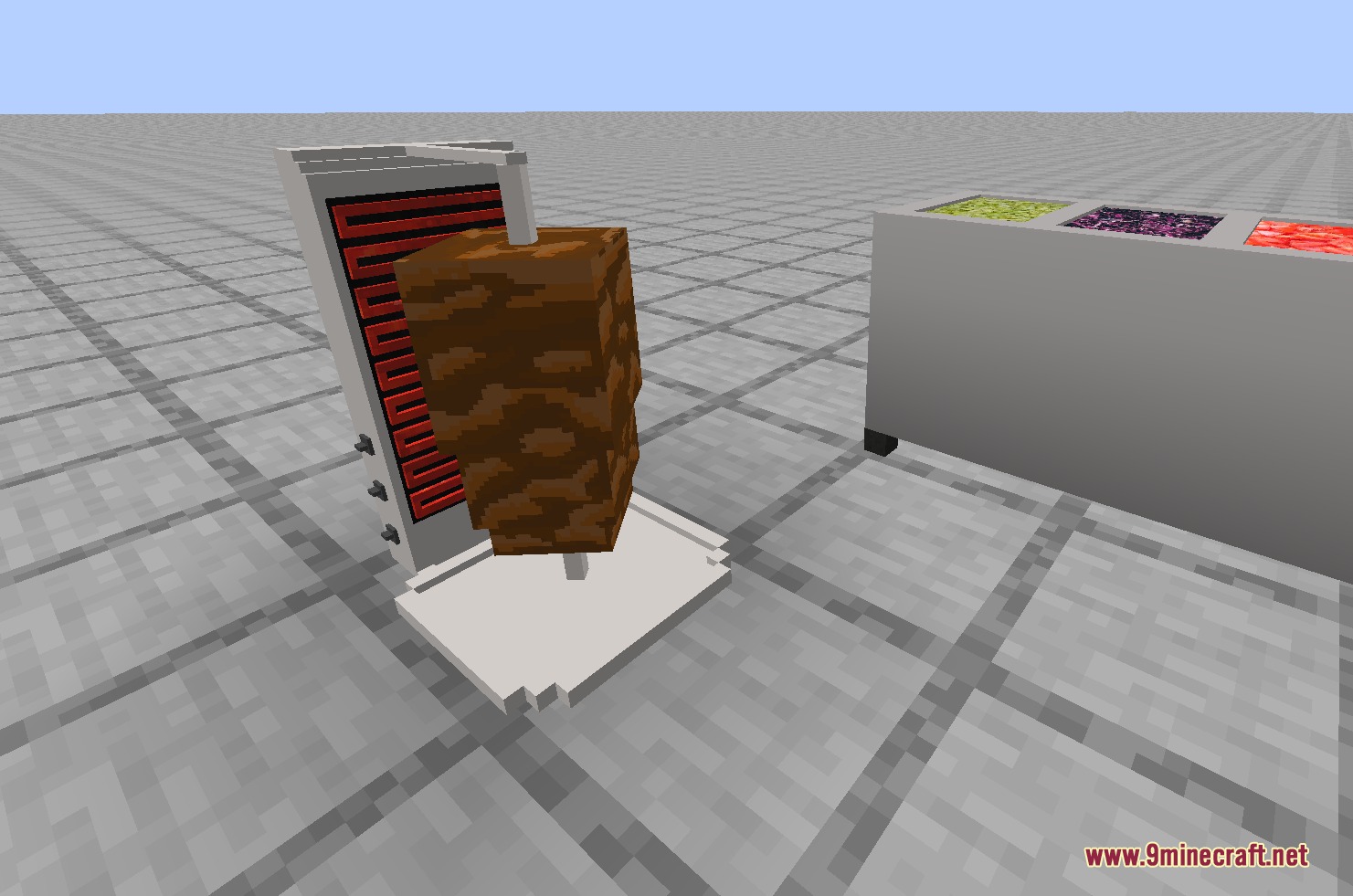 Spit Roasted Sizzles Mod Screenshot 1 A vertical meat rotisserie and salad bar from Spit Roasted Sizzles Mod