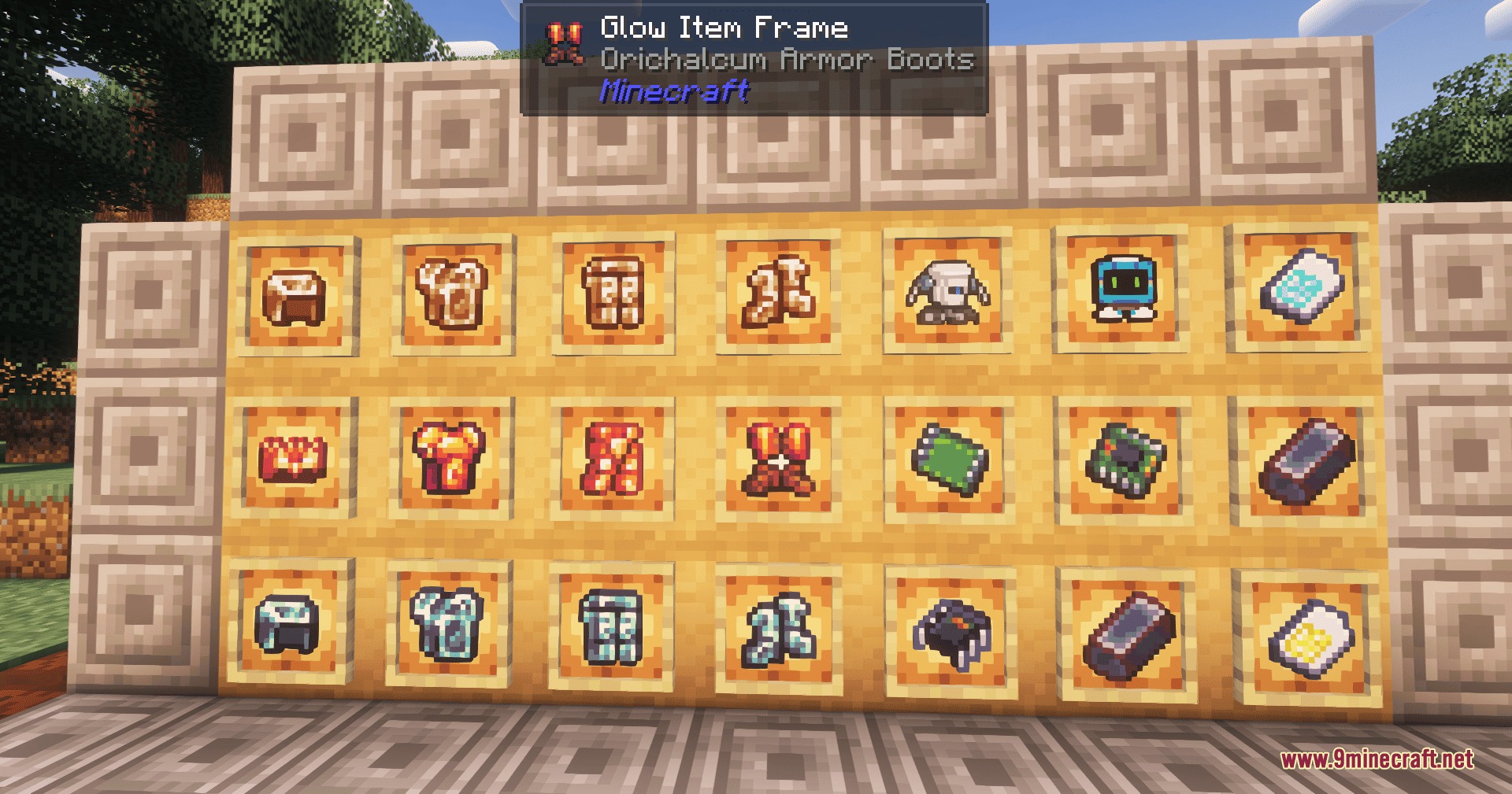 Steel Pulse Vanguard Mod Screenshot 4 Steel Pulse Vanguard Mod items and armor displayed in item frames