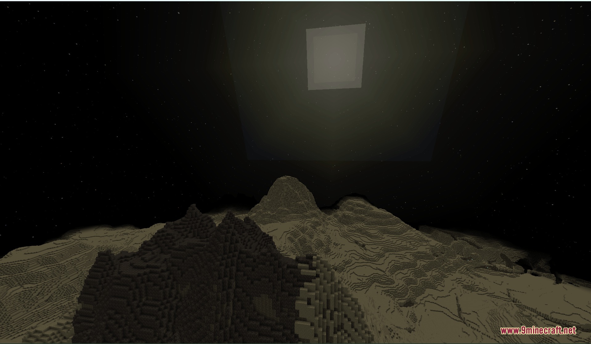 Stellaris Rebound Mod Screenshot 2 The lunar surface featuring deep craters and a square sun in space