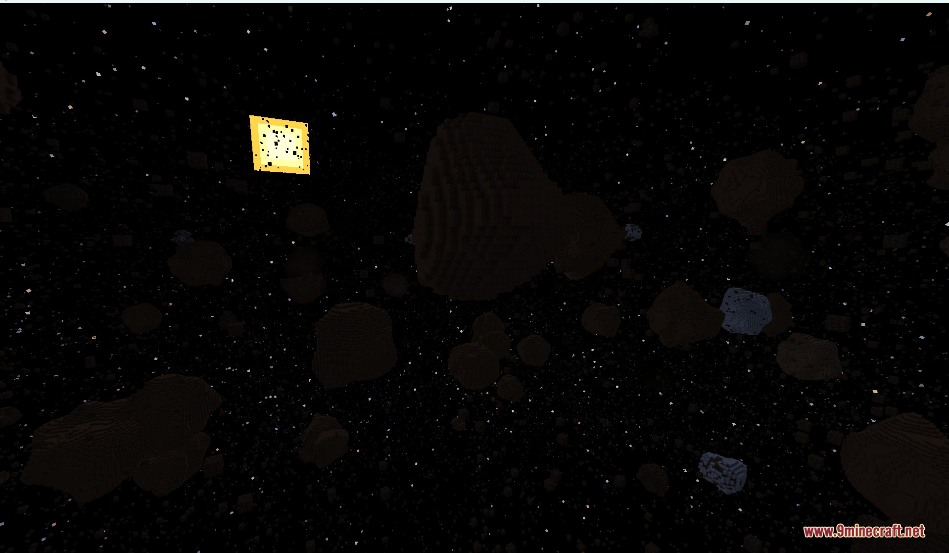 Stellaris Rebound Mod Screenshot 5 Numerous brown asteroids floating in deep space under a square sun