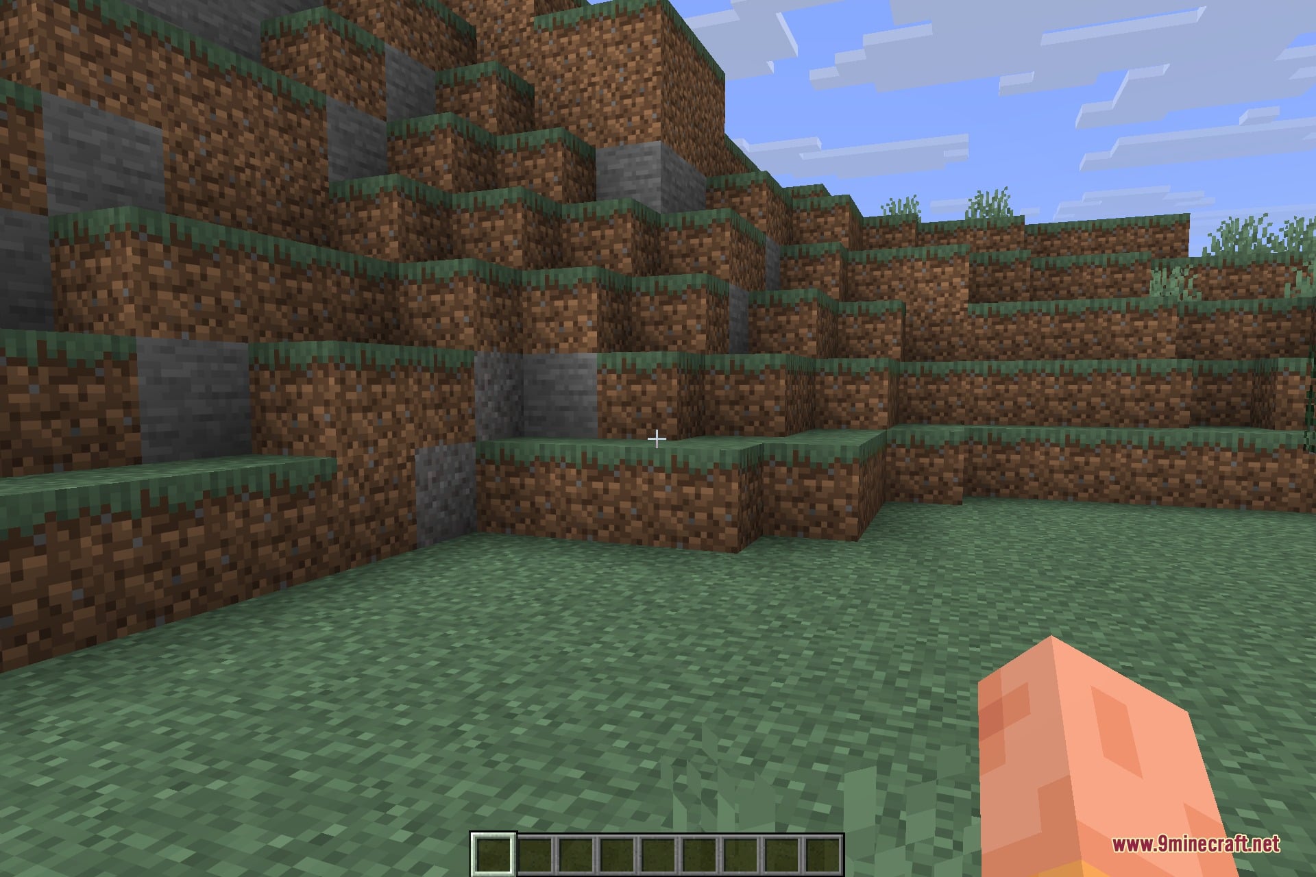 Stone stepping through the terraces of a windswept slope