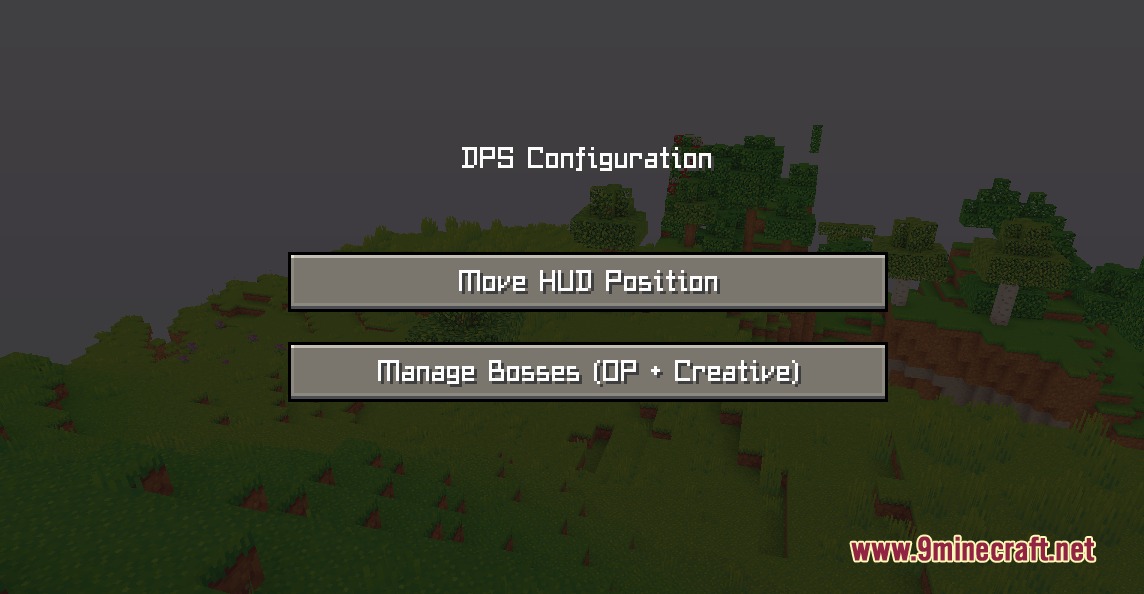 Minecraft configuration menu for adjusting the damage per second display settings