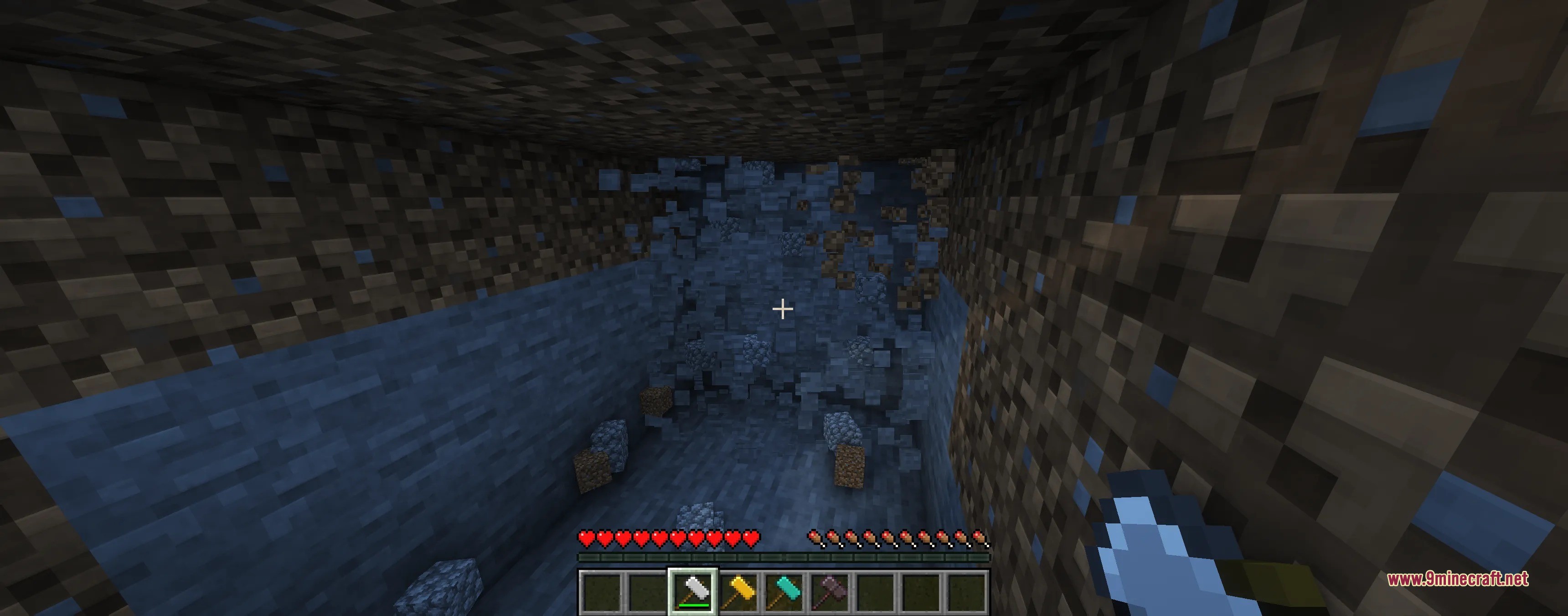 Tectonic Widebore Data Pack Screenshot 3 Player using a Tectonic Widebore hammer to clear a large tunnel area