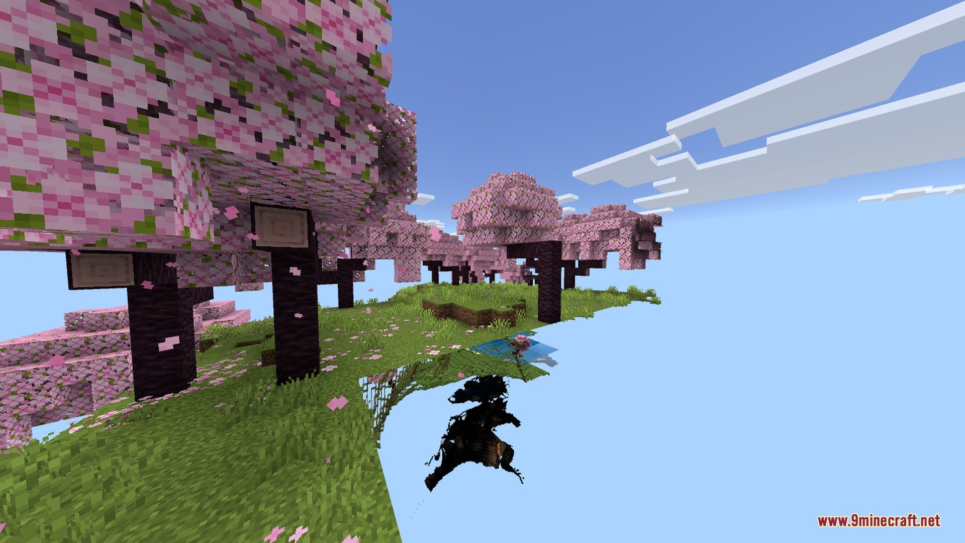 The Bodyguard Golem Shader Screenshot 1 Pink cherry blossom trees on a floating island in the clear blue sky