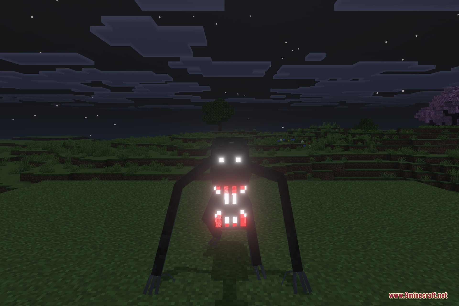 The Fogwalker Addon Screenshot 4 The Fogwalker monster stands in a field with its glowing facial features