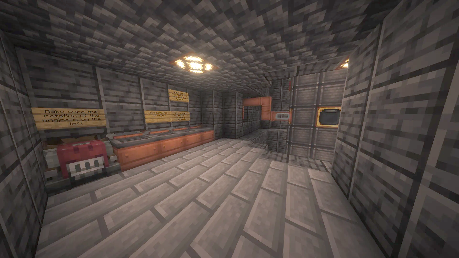 The Missile Schematic Screenshots 5 Control room for the Missile Schematic with signs and red engine