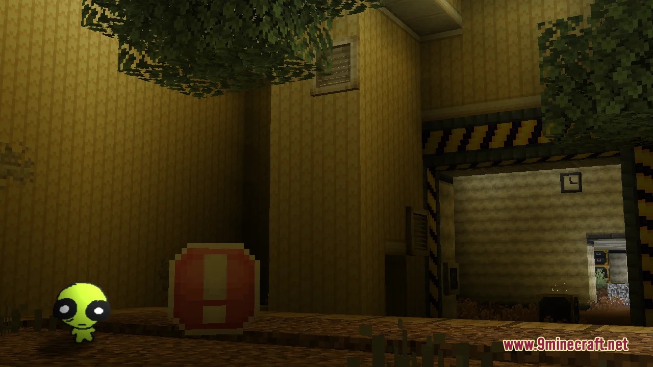 Threshold Drift Mod Screenshot 2 A player explores the yellow corridors of the Backrooms with strange creatures