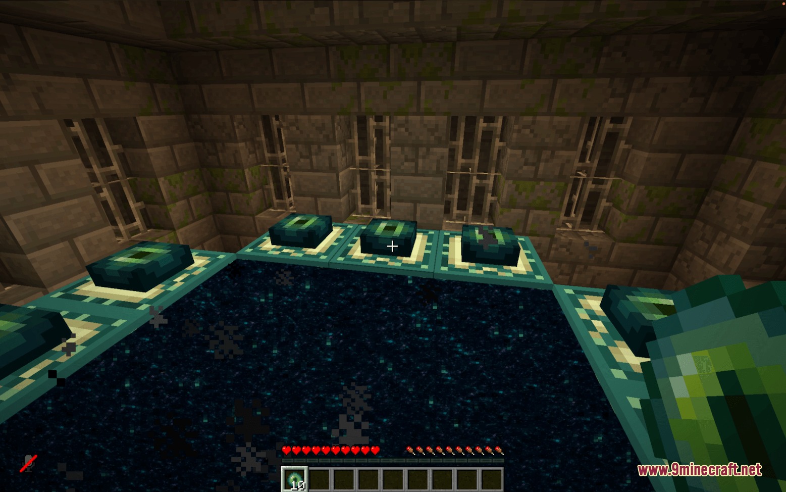 Threshold Protocol Mod Screenshot 7 Player standing in front of a fully activated End Portal in a stronghold