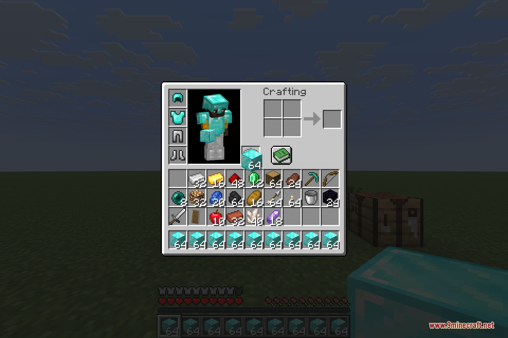 Tiny Item Animations 9minecraft Mod Screenshot 6 Tiny Item Animations mod showing a pop effect when moving diamond blocks