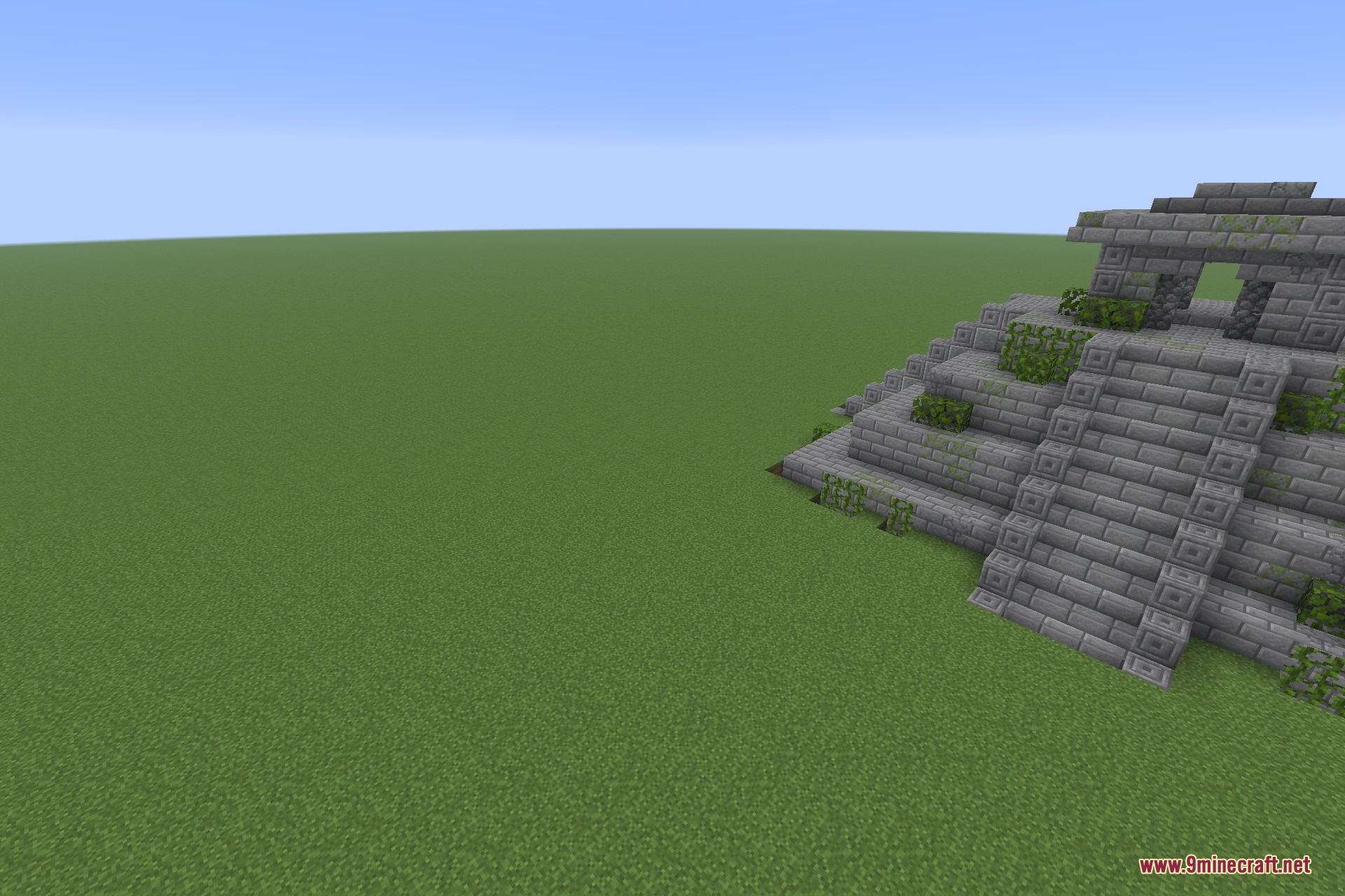 A towering Maya-style temple pyramid rising above the plains