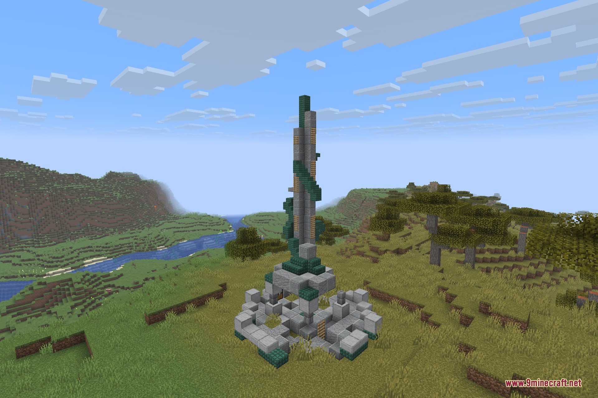 An overgrown ruined tower, worn down to a stump